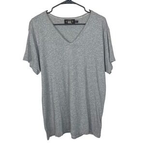 Double RL Ralph Lauren Short Sleeve Cotton V-neck Tee Heather Gray Men's Large